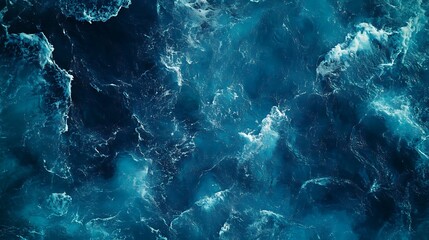 Aerial View Of Deep Blue Ocean Waves