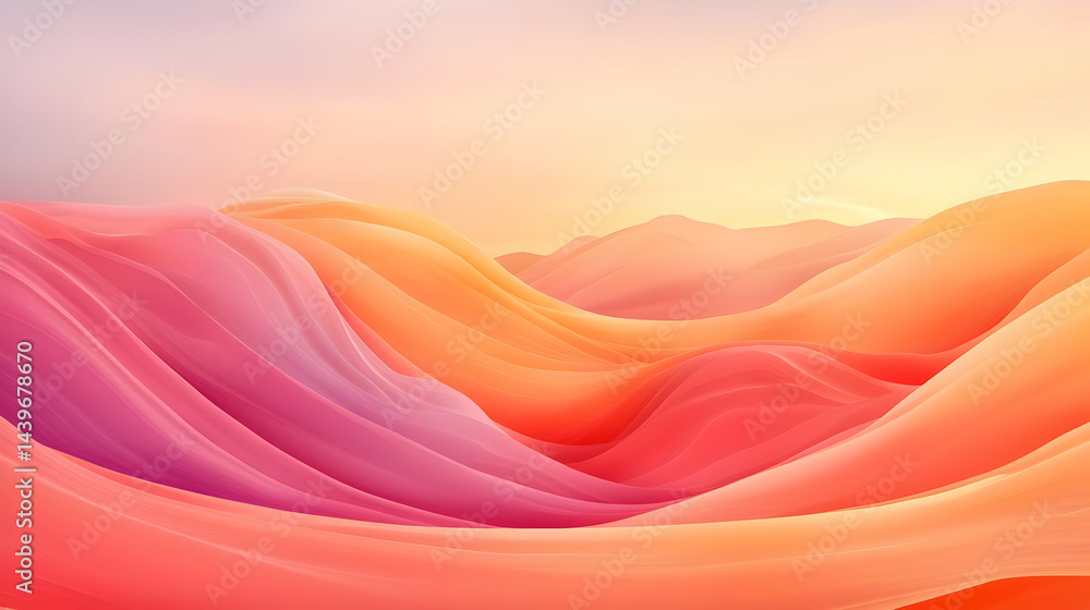 Poster soft gradient background with warm colors and flowing features