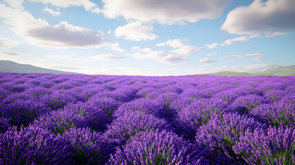 Fototapeta premium Lavender Field in Summer: A Stunning Floral Landscape