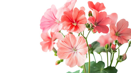 Delicate pink flowers in full bloom, vibrant petals.