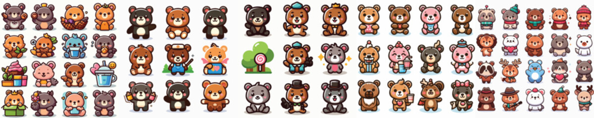 Vector set of bears.