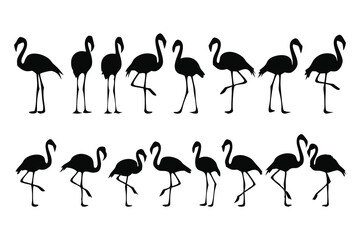 Obraz premium Flamingo Silhouette Collection