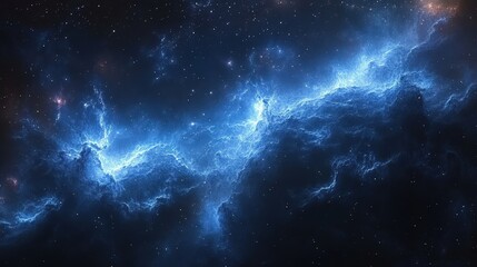 Fototapeta premium Cosmic nebulae in a dark, starlit expanse.