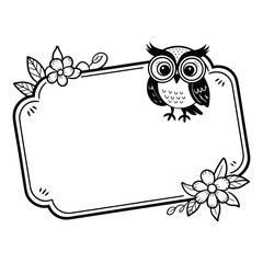 Fototapeta premium Old Label Doodle funny, Silhouette, Vector, Icon, Logo, White Background.