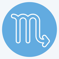 Icon Scorpio. related to Astrology symbol. blue eyes style. design editable
