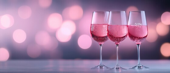 Three glasses of sparkling wine
