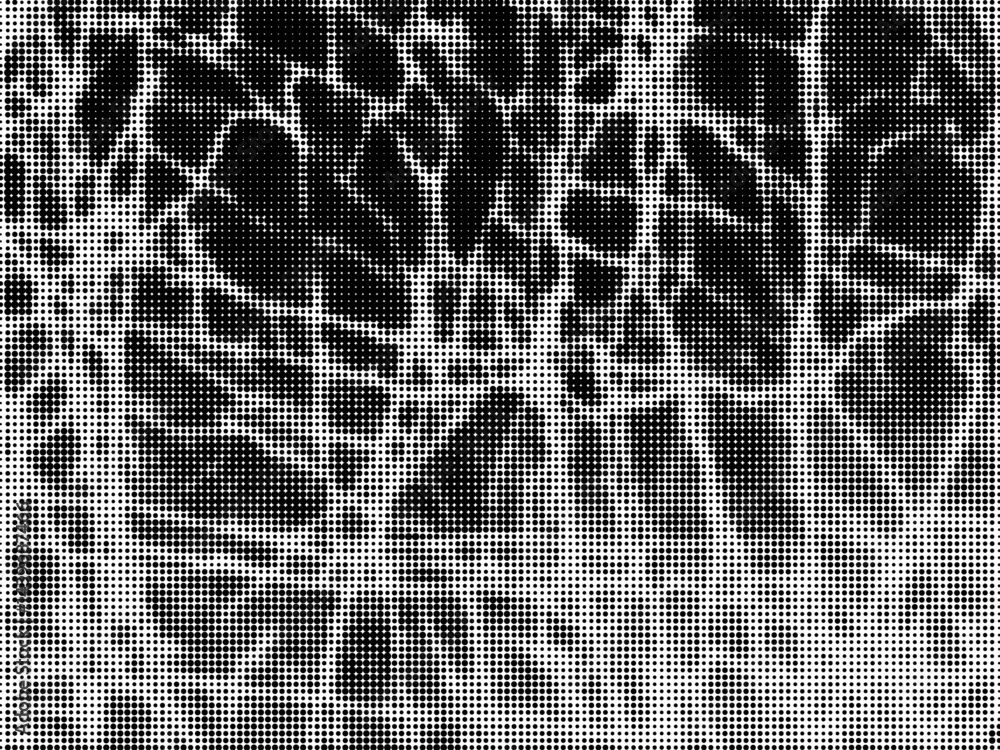 Leinwandbilder Grunge rough distressed background with halftone vector texture. Abstract Black and White Halftone Dot Pattern with Crackle Network Texture