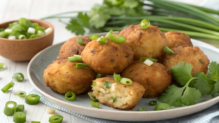 Fototapeta premium Caribbean Saltfish Fritters Crispy and Flavorful Bites