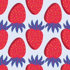Strawberry vector repeat pattern background