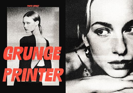 Smudged Old Printer Grunge Photo Effect