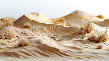 Realistic Sand Dunes with Grass Detail and Textured Landscape