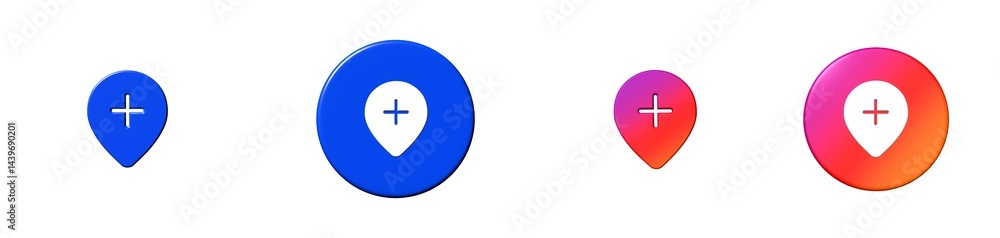 Poster add location maps 3d icon