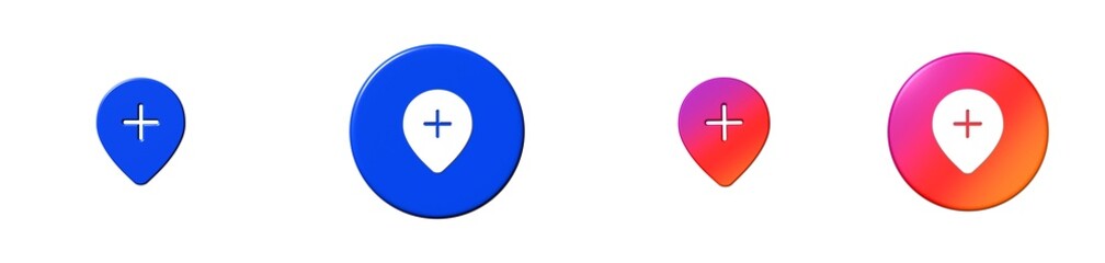Obraz premium add location maps 3D icon