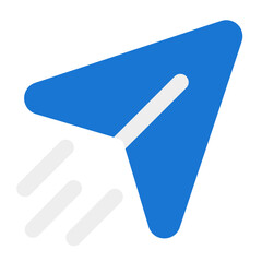 Stylized paper airplane icon symbolizing communication and swift delivery in digital applications.