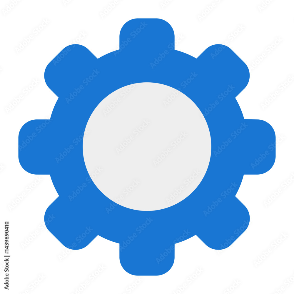 Wall mural a simple gear icon representing settings, suitable for app design or web development.