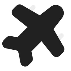 Obraz premium A simple airplane icon suitable for travel websites and apps.