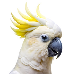 Sulphur-crested Cockatoo: Stunning Close-Up Portrait on Transparent  background