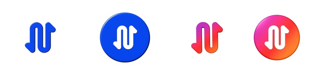 arrow curvy up down interface essential 3D icon