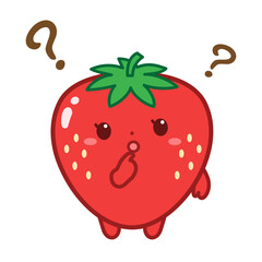 困った表情のいちごキャラクターのアイコンイラスト