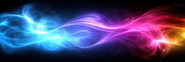 Ethereal ribbons of colorful energy swirl