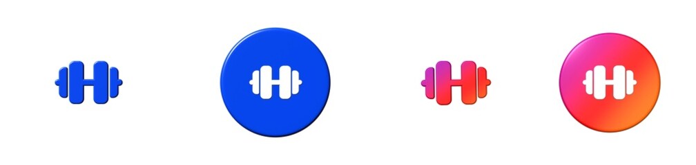 Obraz premium barbell phosphor 3D icon