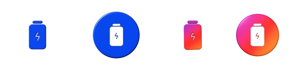 battery charging vertical phosphor 3D icon