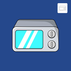 Graphic Microwave Cartoon Illustration Icon in Vector Shape. Isolated Household Furniture Concept Design. Minimalist Cartoon Style