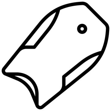 Bodyboard. Editable stroke vector icon.