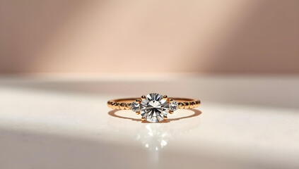 Elegant Gold Diamond Engagement Ring