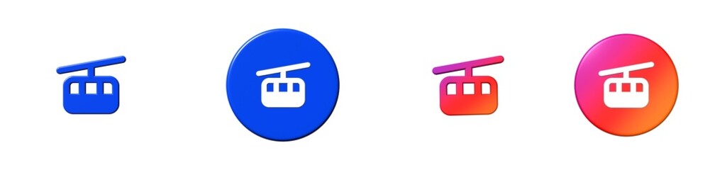 cable car phosphor 3D icon