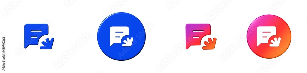 Poster chat apps script communication 3d icon