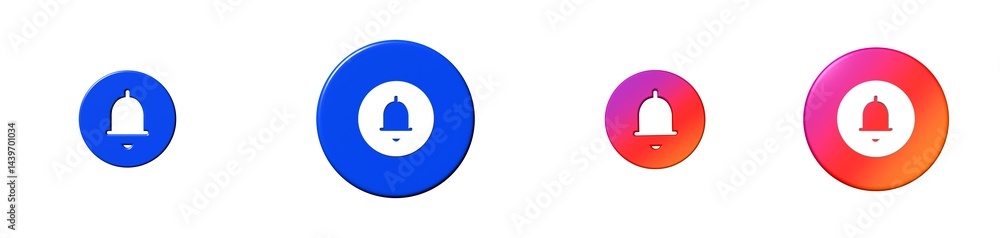 Poster circle notifications common actions 3d icon