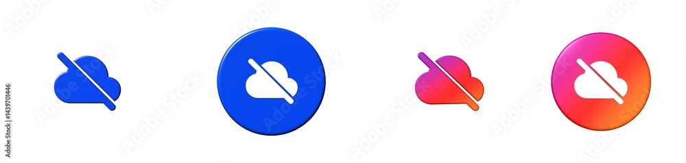 Poster cloud off text formatting 3d icon