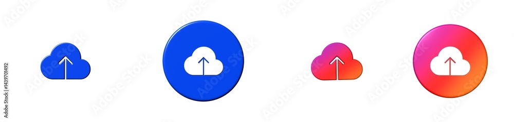 Aufkleber cloud upload text formatting 3d icon