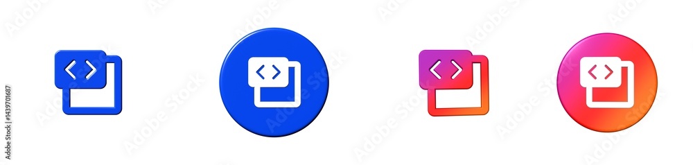 Poster code block phosphor 3d icon