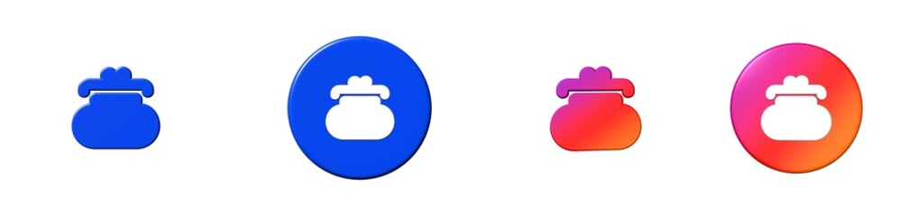 coin purse money payments finance 3D icon