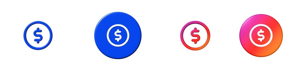 coin ecommerce set 3D icon