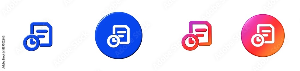 Poster common file text files folders 3d icon