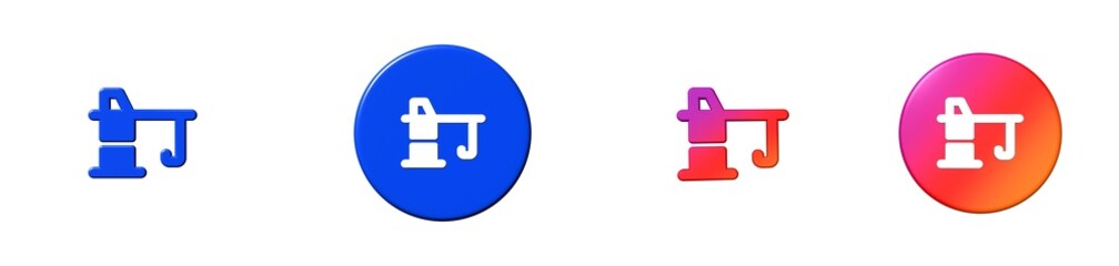 crane tower phosphor 3D icon