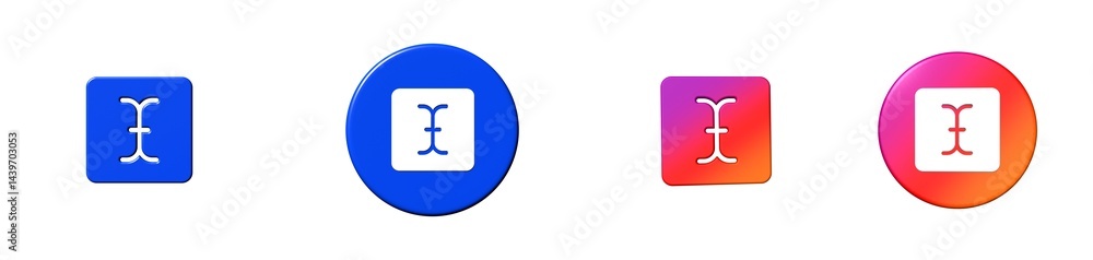 Poster cursor text phosphor 3d icon