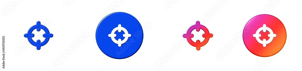 Poster cursor target interface essential 3d icon