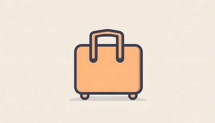 A simple vector illustration of a travel suitcase for transportation