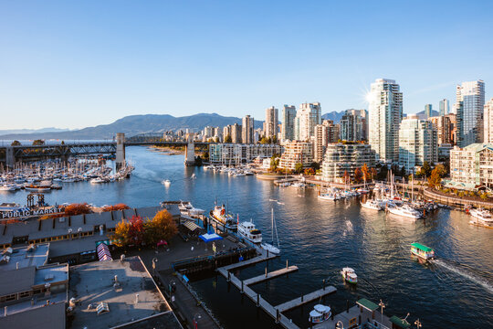 False Creek and downtown city center, Vancouver, Canada