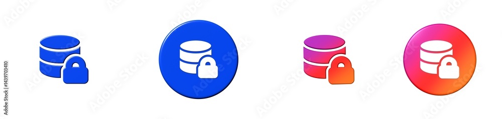 Poster database computer devices 3d icon