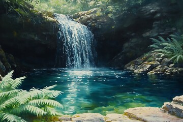 Obraz premium waterfall in the forest