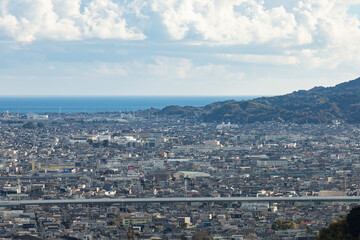 冬の静岡県静岡市清水区の街並み