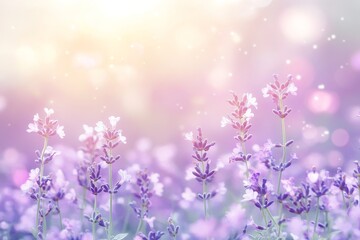 Fototapeta premium Delicate lavender blossoms in a soft, pastel color scheme.