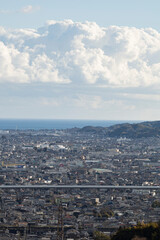 冬の静岡県静岡市清水区の街並み