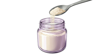 Isolated Powder Being Poured into Jar