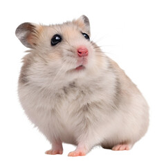 Obraz premium Cute Syrian Hamster Portrait on Transparent Background